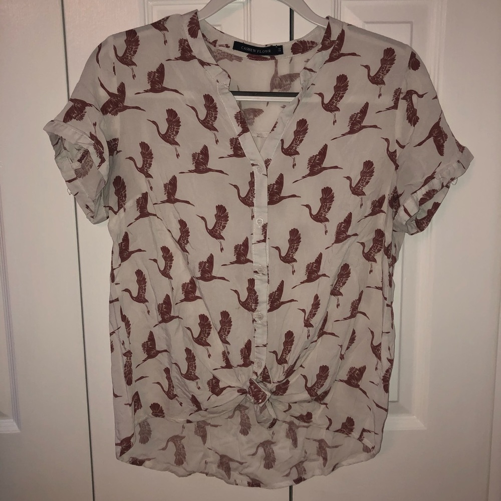 Patterned button down shirt